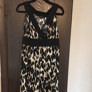 NWT Leopard-ish Black & Cream Sleeveless Dress